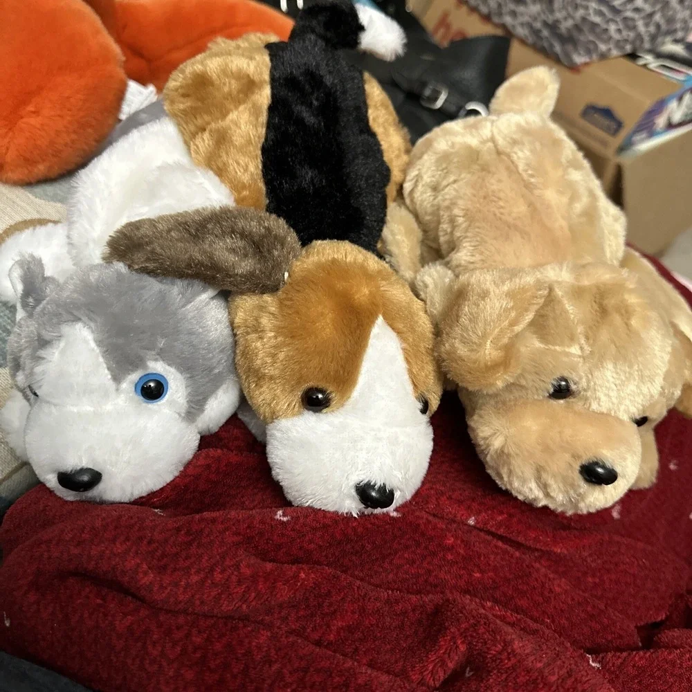 Three Dream Plush Puppies golf club head cover hand puppet